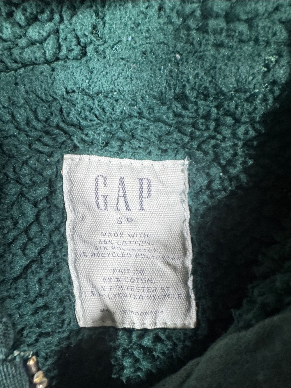GAP Teal Hooded Full-Zip Jacket with Logo 25X20.5 PTP SZ S UNISEX *Read descript - Picture 2 of 13